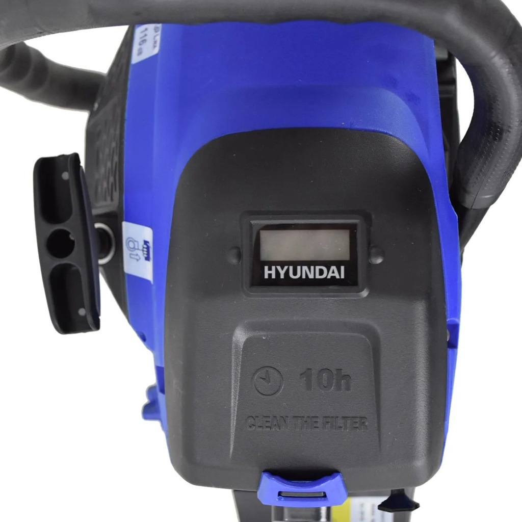 MOTOSIERRA PROFESIONAL HYUNDAI C/TACOMETRO DIGITAL, TAPA DE MAGNESIO Y DESARMADOR OCULTO - TECHNO700