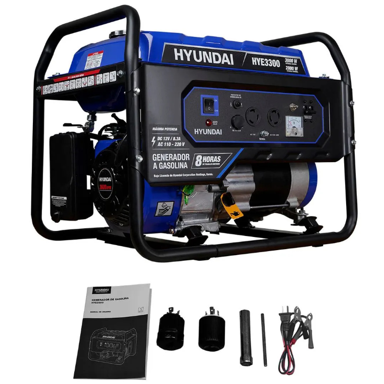 GENERADOR PROFESIONAL HYUNDAI POTENCIA MAXIMA 3000W 110V/220V - HYE3300
