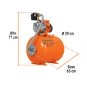 Equipo hidroneumático 50L, bomba Jet inox. 1/2 HP, TRUPER CÓDIGO: 12254 CLAVE: HIDR-1/2X50
