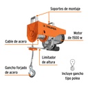 Polipasto eléctrico de 1000 kg, Truper CÓDIGO: 16848 CLAVE: POLE-1000
