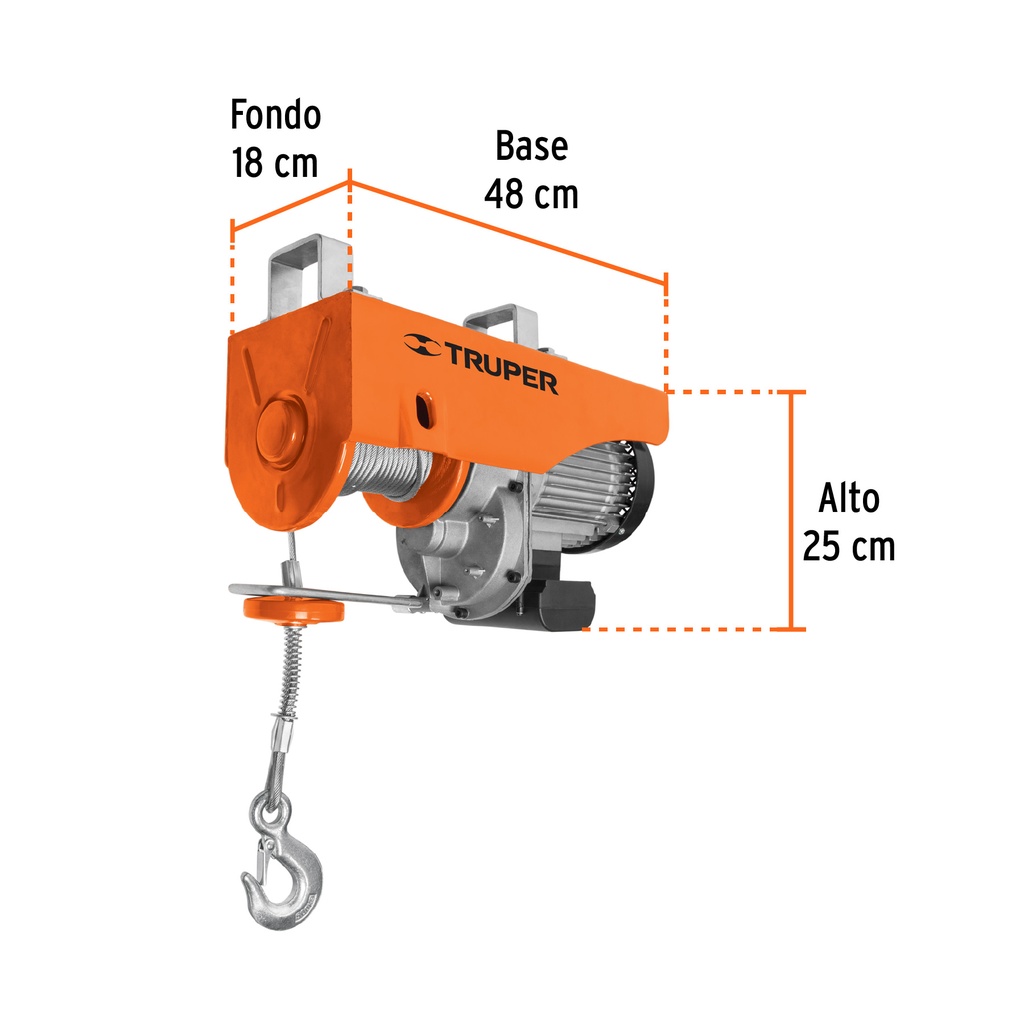 Polipasto eléctrico de 1000 kg, Truper CÓDIGO: 16848 CLAVE: POLE-1000