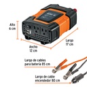 INVERSOR DE CORRIENTE DE 400 W CON PUERTOS USB, TRUPER CÓDIGO: 10449 CLAVE: INCO-400