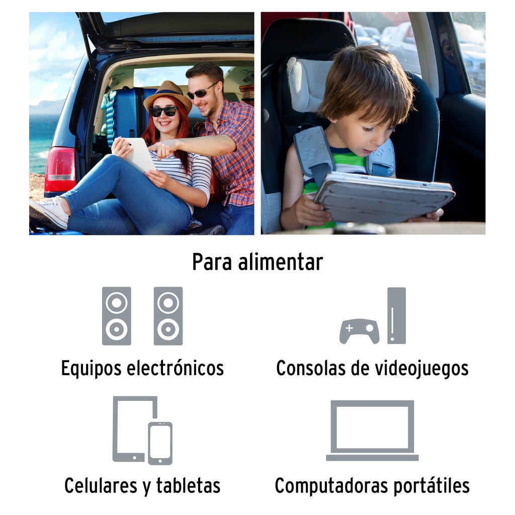 INVERSOR DE CORRIENTE DE 400 W CON PUERTOS USB, TRUPER CÓDIGO: 10449 CLAVE: INCO-400