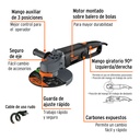 ESMERILADORA ANGULAR 9", 2100W, TRUPER INDUSTRIAL CÓDIGO: 12482 CLAVE: ESMA-9N3 