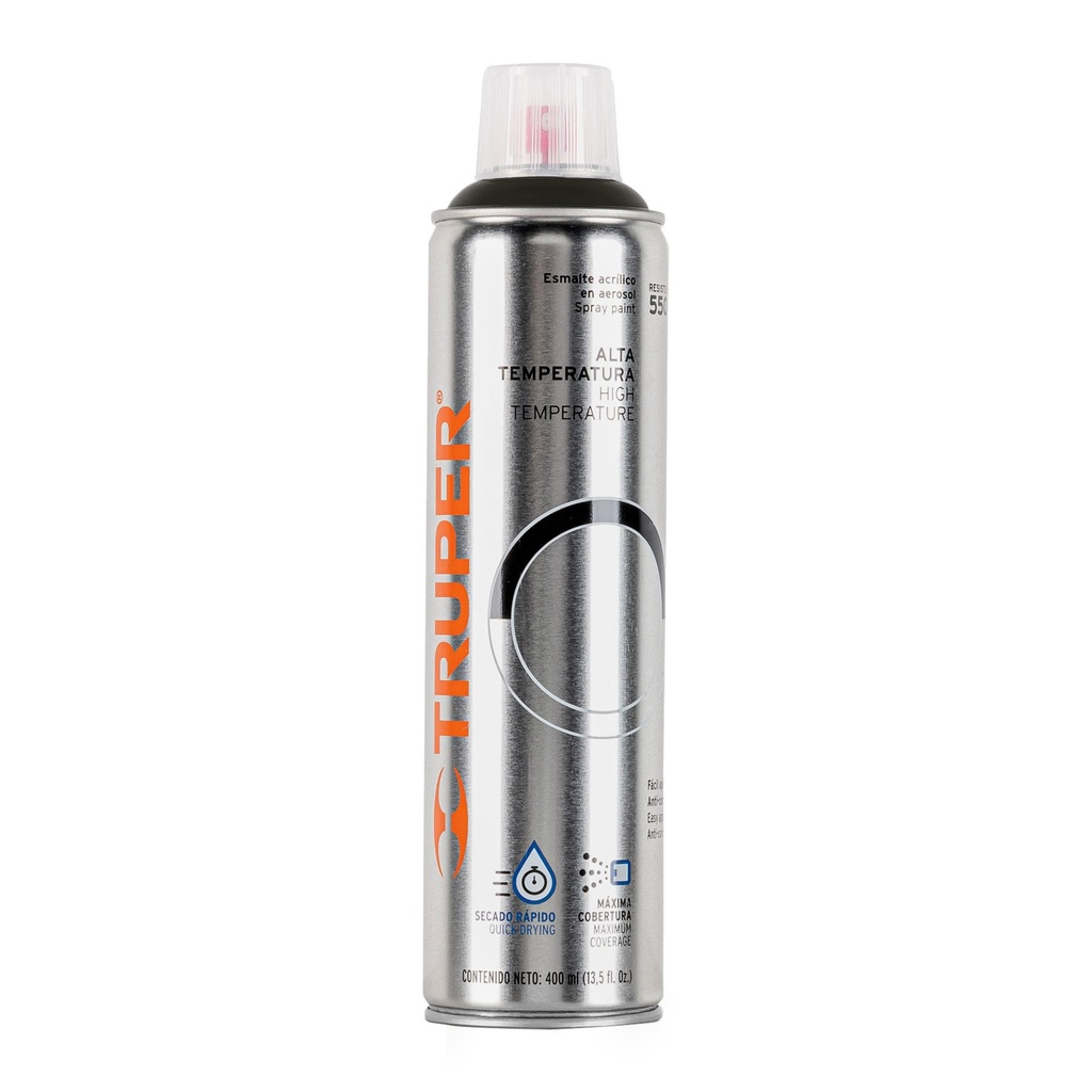 PINTURA EN AEROSOL DE ALTA TEMPERATURA, BOTE ESBELTO DE 400ML