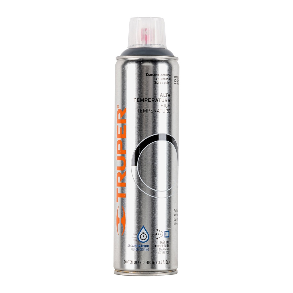 PINTURA EN AEROSOL DE ALTA TEMPERATURA, BOTE ESBELTO DE 400ML