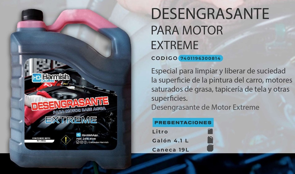 HARMISH Qualities DESENGRASANTE PARA MOTOR EXTREME (CONCENTRADO)