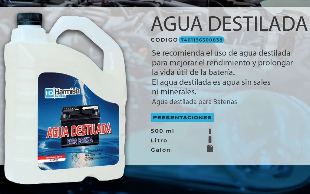 HARMISH Qualities AGUA DESTILADA