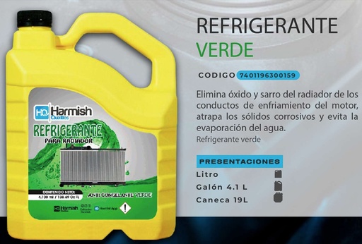 HARMISH Qualities REFRIGERANTE VERDE PARA RADIADOR  