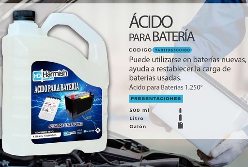 HARMISH Qualities ÁCIDO DE BATERÍA 